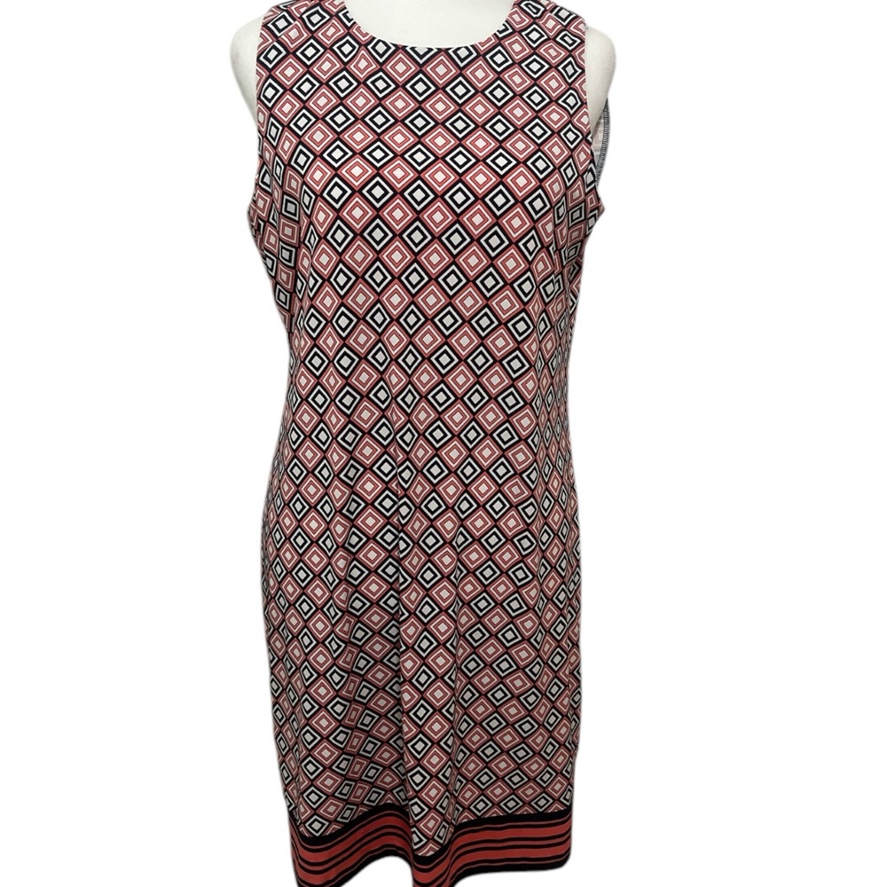 MICHAEL Michael Kors Orange Black Sheath Midi Dress
